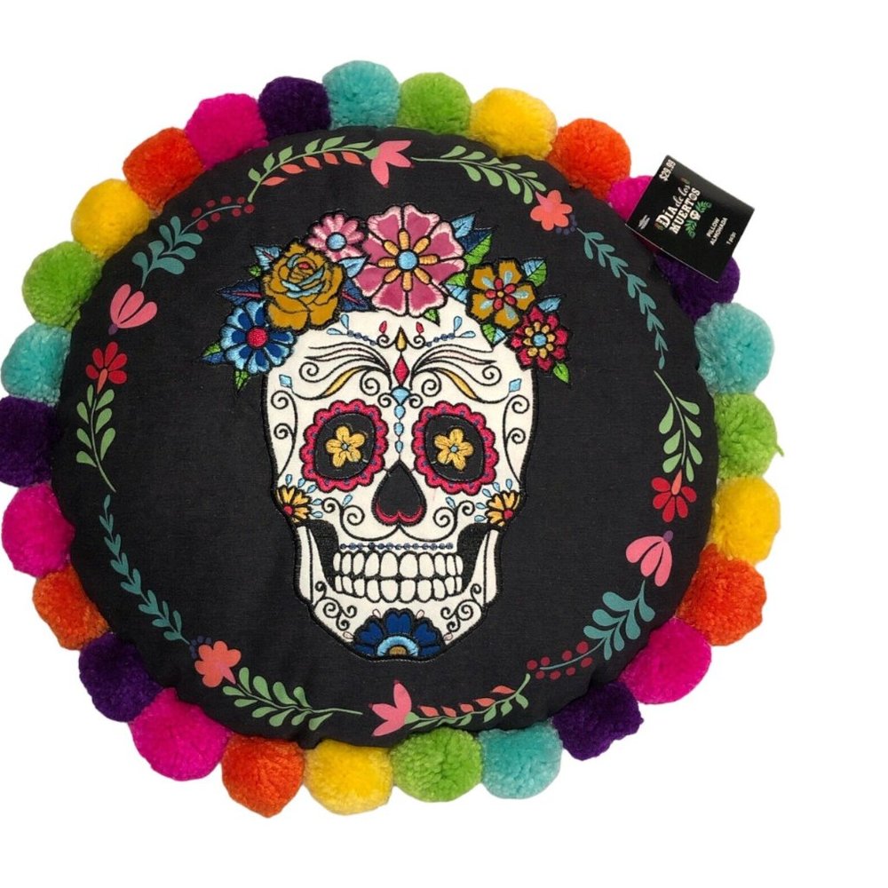 NWT Dia de Los Muertos 'Sugar Skull' Pillow